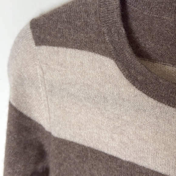 Fenn Wright Mason Cashmere Striped Brown and Tan Sweater Size Small - Picture 3 of 4